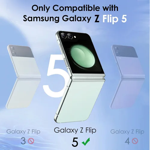 Vista 2 de JETech Protector de pantalla de privacidad frontal para Samsung Galaxy Z Flip 5, película de vidrio templado antiespía con herramienta de fácil