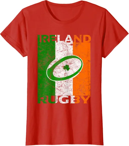Vista 69 de Camiseta de rugby irlandés con la bandera de Irlanda, regalo vintage Negro
