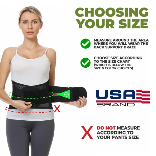 Vista 2 de Ajustable Deluxe Doble Pull Ortesis Lumbar/lumbar cinturón, alivio del dolor, Material transpirable – Amplia Back Support – Tamaño S, M, L, XL, XXL.