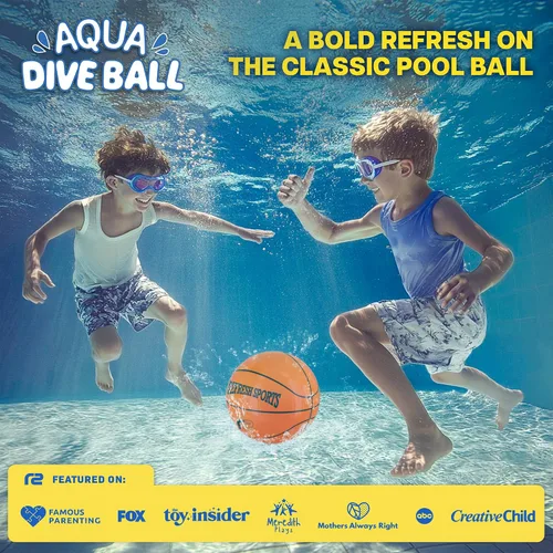 Vista 2 de Aqua Dive - Pelota de baloncesto para piscina – Juguetes de piscina de agua para niños de 4 a 12 años – Regate, pasa y dispara bajo el agua