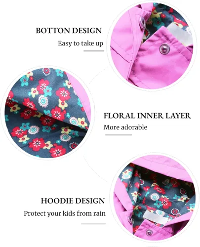 Vista 6 de Arshiner Chamarra impermeable con capucha para niña, para bebé y niño