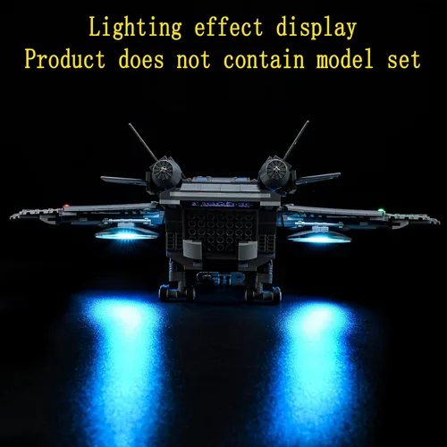 Vista 4 de GEAMENT Kit de luces LED compatible con Lego The Avengers Quinjet 76248 (juego de modelos no incluidos)