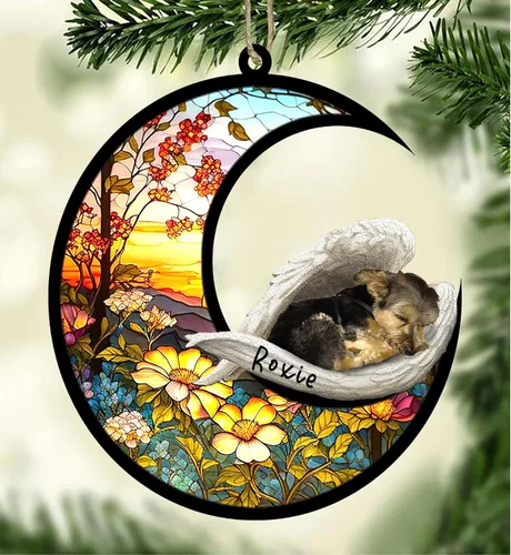 Vista 59 de Atrapasoles conmemorativo personalizado para perros, adorno navideño de Airedale Terrier, recuerdo por pérdida de mascota, regalos conmemorativos