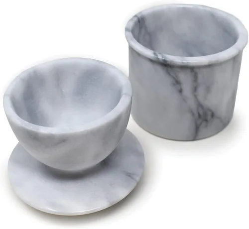 Vista 9 de Mantequillera Norpro de mármol, color blanco, talla única , Blanco crudo