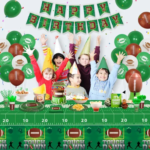 Vista 2 de Paquete de 204 decoraciones de fiesta de cumpleaños de fútbol, suministros de fiesta de fútbol, decoración de fiesta de fiesta de juegos deportivos