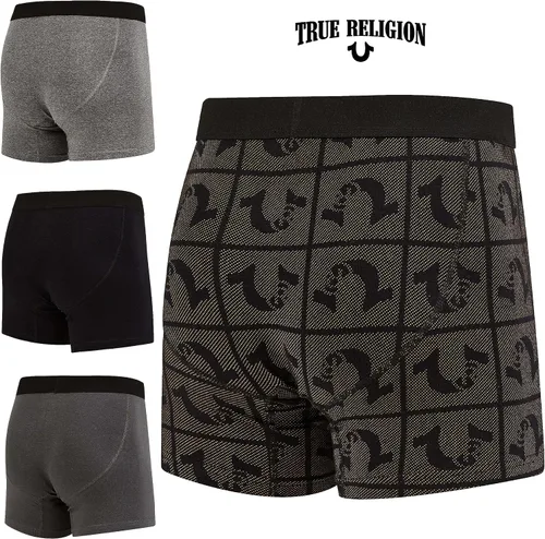Vista 2 de True Religion Calzoncillos tipo bóxer de algodón elástico para hombre, paquete de 4
