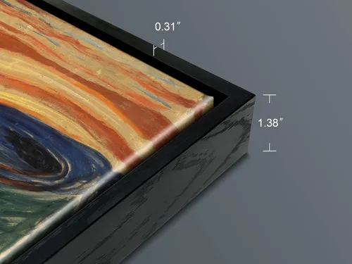 Vista 5 de Wieco Art Arte enmarcado El grito de Edward Munch pinturas famosas reproducción abstracta lienzo impresiones obras de arte para decoración de pared