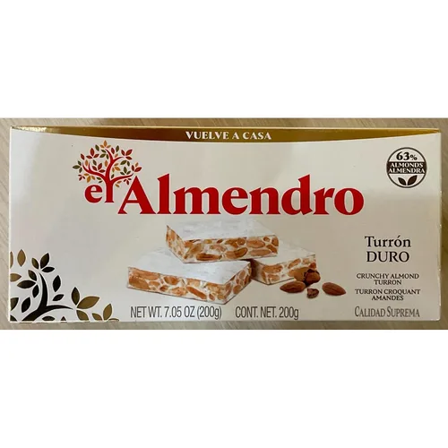 Vista 2 de El Almendro Crujiente Turrón de Almendro (Turron Duro) 7.05 Oz (Paquete de 4)
