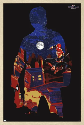 Vista 7 de Trends International Marvel Spider-Man: No Way Home - Póster de pared de silueta, 22.4 pulgadas de largo x 14.7 pulgadas, versión enmarcada