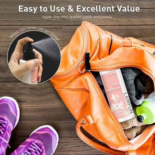 Vista 6 de Spray desodorante para zapatos, desodorante natural, eliminador de olores para pies, zapatos y bolsas de gimnasio, combate el olor y el olor