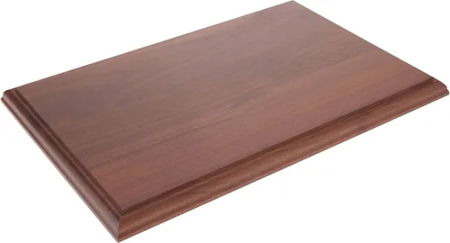 Vista 3 de Plymor Base de exhibición rectangular de madera maciza de nogal con borde Ogee, 6.875 pulgadas de ancho x 4.875 pulgadas de profundidad x 0.75