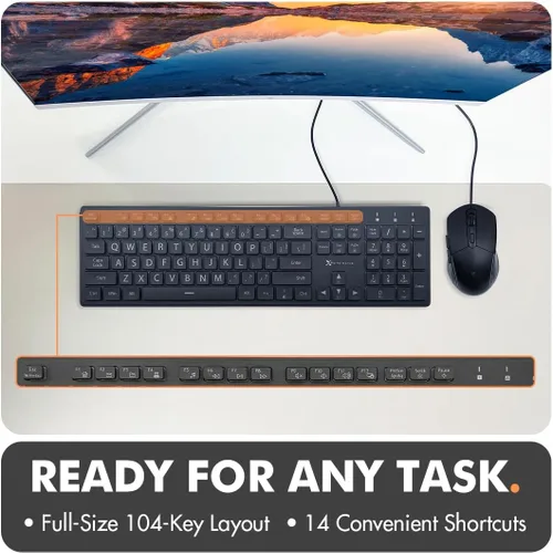 Vista 8 de Teclado retroiluminado de impresión grande X9 Teclado de computadora con iluminación con cable para computadora de escritorio y portátil - Fácil