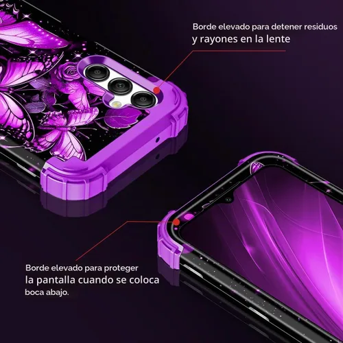 Vista 4 de Rancase Compatible con Galaxy A16 5G Funda, Protección Resistente a los Golpes de Tres Capas de Servicio Pesado Parachoques de Plástico Duro + Funda
