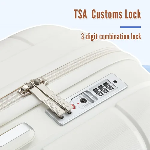 Vista 8 de Joyway maleta de equipaje, Blanco, Equipaje Spinner Ruedas Hardside Equipaje 8pcs Set Ligero Pp Durable Equipaje Con Tsa Lock..