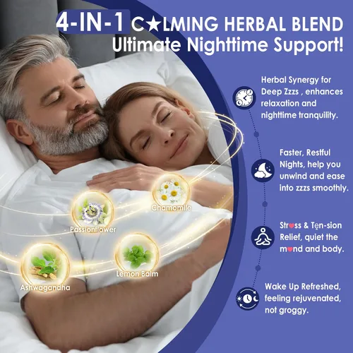 Vista 6 de NEVISS Melatonina 50 mg para Adultos - Fuerza Extra 9-en-1 de Disolución Rápida Sublingual - Dosis Alta con Glicinato de Magnesio, Vitamina D3