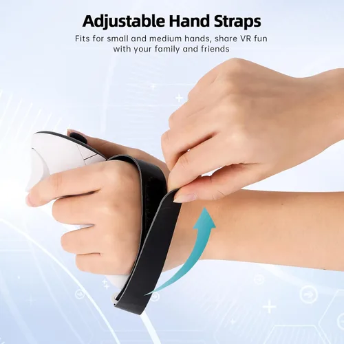 Vista 8 de Controller Grips Compatible with MetaOculus Quest 3 Accessories,Non-Slip Handle Cover, Grips Cover with Adjustable Knuckle Straps,Fit Official