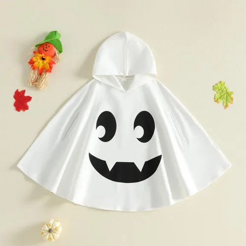 Vista 2 de Toddler Baby Ghost Costume Cute Hooded Cape Halloween Costumes A-blanco