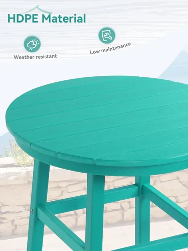 Vista 5 de Mesa redonda de bar para exteriores, mesa de pub superior de 41.5 pulgadas, mesa de bar de alta densidad resistente a la intemperie, mesa de patio