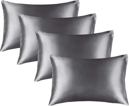 Vista 111 de BEDELITE Funda de almohada de satén para cabello y piel, súper suave y refrescante similar a las fundas de almohada de seda, paquete de 2 con cierre