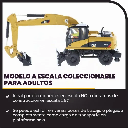 Vista 3 de Diecast Masters Excavadora de ruedas Caterpillar M318D HO Series Vehículo