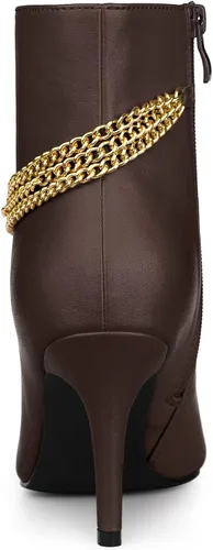 Vista 4 de Allegra K Botines de tacón de aguja puntiagudo para mujer, M