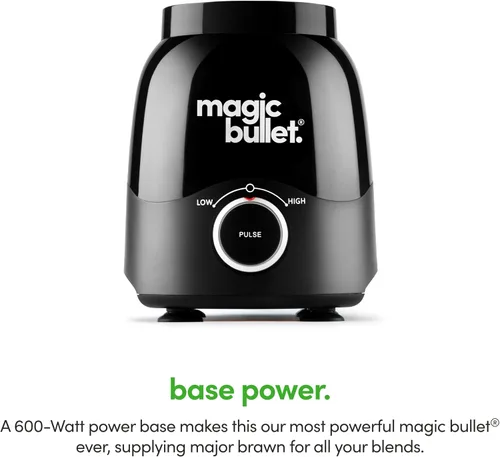 Vista 6 de Magic Bullet - Licuadora Combo, Jarra de 48 oz, Taza de Mezcla, Dial de Velocidad Simple – MBF50200AK