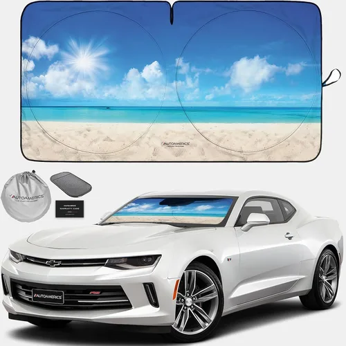 Vista 43 de Parasol de Parabrisas de Una Pieza - Parasol Cromado Líquido Plegable para Ventana Delantera de Auto para Carros SUV Camión - Protector Visor