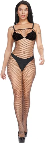 Vista 2 de Medias para mujer, lencería de red floral, ropa de dormir para citas románticas, body de red para mujer