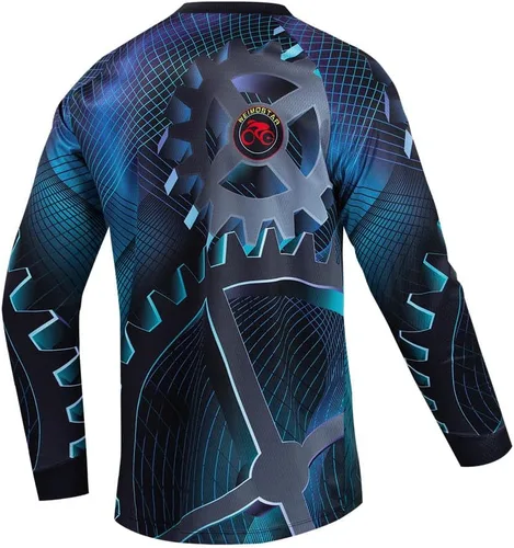 Vista 122 de Hotlion Camiseta de ciclismo para hombre, manga larga, MTB Motocross, ropa de carreras todoterreno
