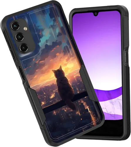 Vista 39 de Funda para Galaxy A15 5G, doble capa híbrida resistente a prueba de golpes, policarbonato duro, silicona suave, TPU, funda protectora para Samsung