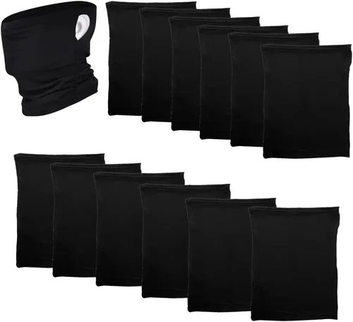 Vista 12 de Paquete de 12 polainas para el cuello, bufanda, máscara facial, bandanas para hombres y mujeres, máscara facial, pasamontañas, diademas