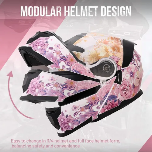 Vista 8 de OUMURS Cascos Modulares de Motocicleta de Cara Completa Abatibles para Motocicleta de Calle Casco de Motocicleta para Adulto Unisex Modelo 912