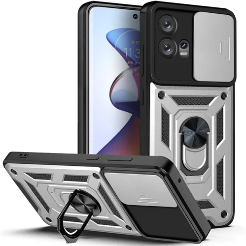 Vista 86 de Compatible con carcasa de soporte Infinix Zero Ultra 5G, con cubierta de lente de cámara deslizante compatible con funda Infinix Zero Ultra 5G Negro
