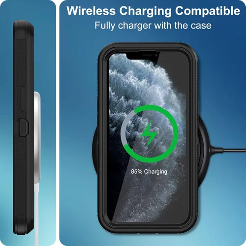 Vista 6 de Funda para iPhone 11 Pro Max, con protector de pantalla integrado, protección contra caídas, cuerpo completo, resistente a prueba de golpes, a