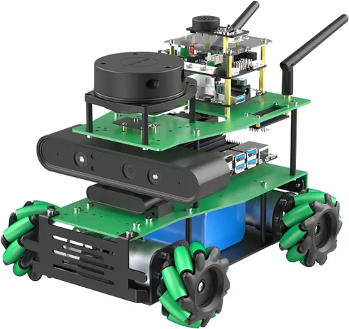 Vista 24 de Yahboom Robot AI Python Programa ROS2 Robot con RPi 5 8GB Powered Robot Educativo AI Módulo de voz Mapeo Navegación 360° Movimiento