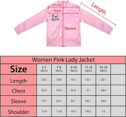 Vista 2 de FAYBOX Chaqueta rosa para mujer, disfraz de los años 50 para niñas, disfraz de Halloween
