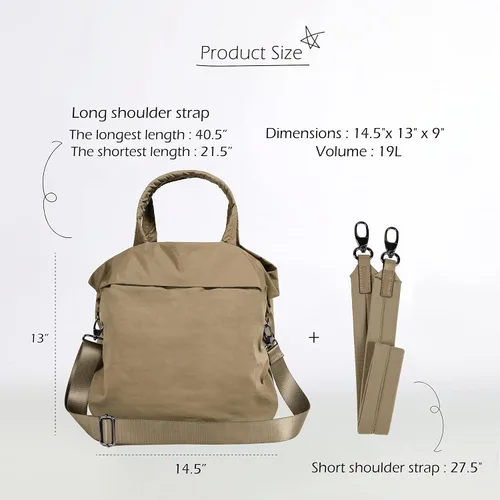 Vista 7 de ODODOS Bolsos Hobo Multi 20 con 2 correas para mujer bolsos de mano bolsos cruzados