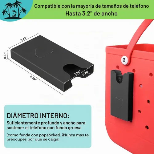 Vista 2 de Soporte de teléfono para bolsa Bogg, universal de plástico ABS duro, accesorios para bolsa original / bebé Bogg, también compatible con L/XL Simple