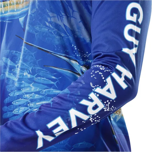Vista 3 de Guy Harvey Camiseta de manga larga para hombre con protección solar UPF 30+
