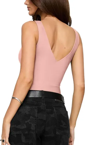 Vista 38 de REORIA Butsmooth® - Body sin mangas con cuello en V profundo y escote en V para mujer