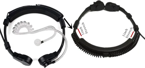 Vista 3 de Lsgoodcare Micrófono de garganta ajustable de 0.138 in, banda para el cuello táctica, manos libres, manos libres, tubo de aire militar, auricular