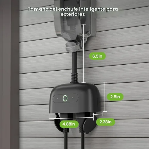 Vista 9 de GHome Smart - Enchufe inteligente para exteriores, enchufe Wi-Fi inteligente para el hogar con 2 tomas, resistencia a la intemperie IP64, compatible