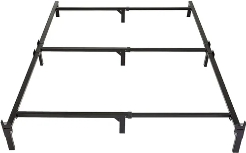 Vista 8 de Amazon Basics Base de cama de metal tamaño individual (requiere somier), base de 6 patas para somier y soporte de colchón, fácil montaje sin