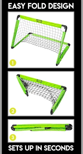Vista 5 de Franklin Sports Mini portería de fútbol portátil, plegable, para interiores y exteriores, para niños, con bolsa de transporte, portería juvenil