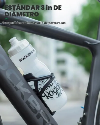 Vista 4 de ROCKBROS - Botella de agua para bicicleta, 20-25 onzas, sin BPA, a prueba de fugas, botella exprimible