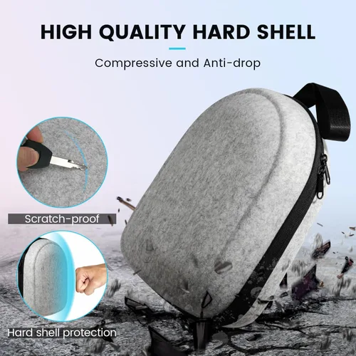 Vista 7 de Funda de transporte compatible con Oculus Meta Quest 2, Quest 3, auriculares Apple Vision Pro VR, correa original para la cabeza y accesorios