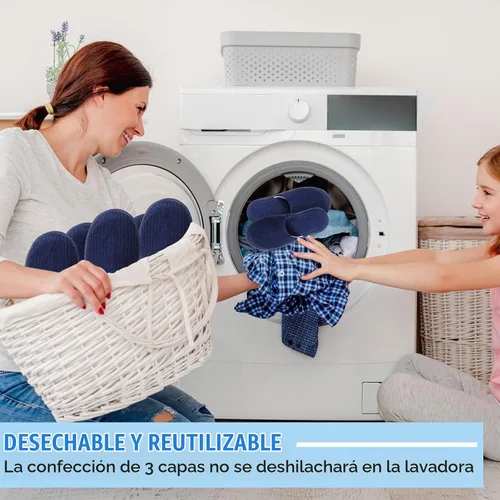 Vista 5 de Panitay 20 pares de pantuflas de spa reutilizables para invitados, lavables con triple capa de forro polar coral para el hogar, interiores, hoteles