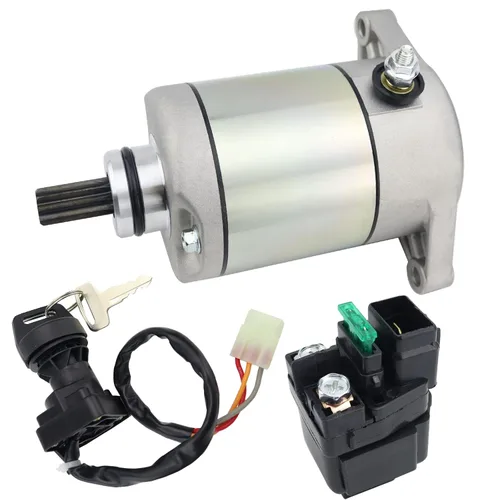 Vista 11 de Motor de arranque y relé de solenoide e interruptor de encendido para Suzuki ATV Eiger 400 2WD 4WD LT-A400 LT-F400 2002-2007 3545-016 31100-38F00