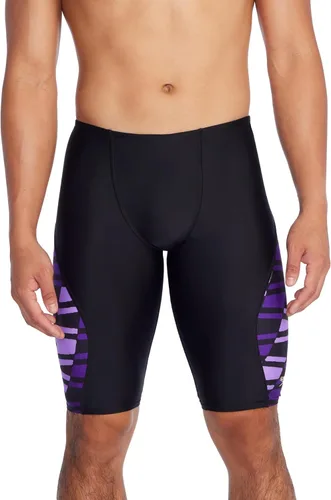 Vista 8 de Speedo Endurance+ - Traje de baño para hombre con colores del equipo empalmados chispa negro/azul