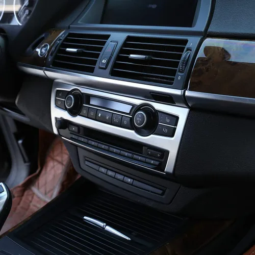 Vista 5 de YIWANG ABS cromo consola central del coche aire acondicionado botón ajuste para BMW X5 X6 E70 E71 2008-2013 Auto Accesorios